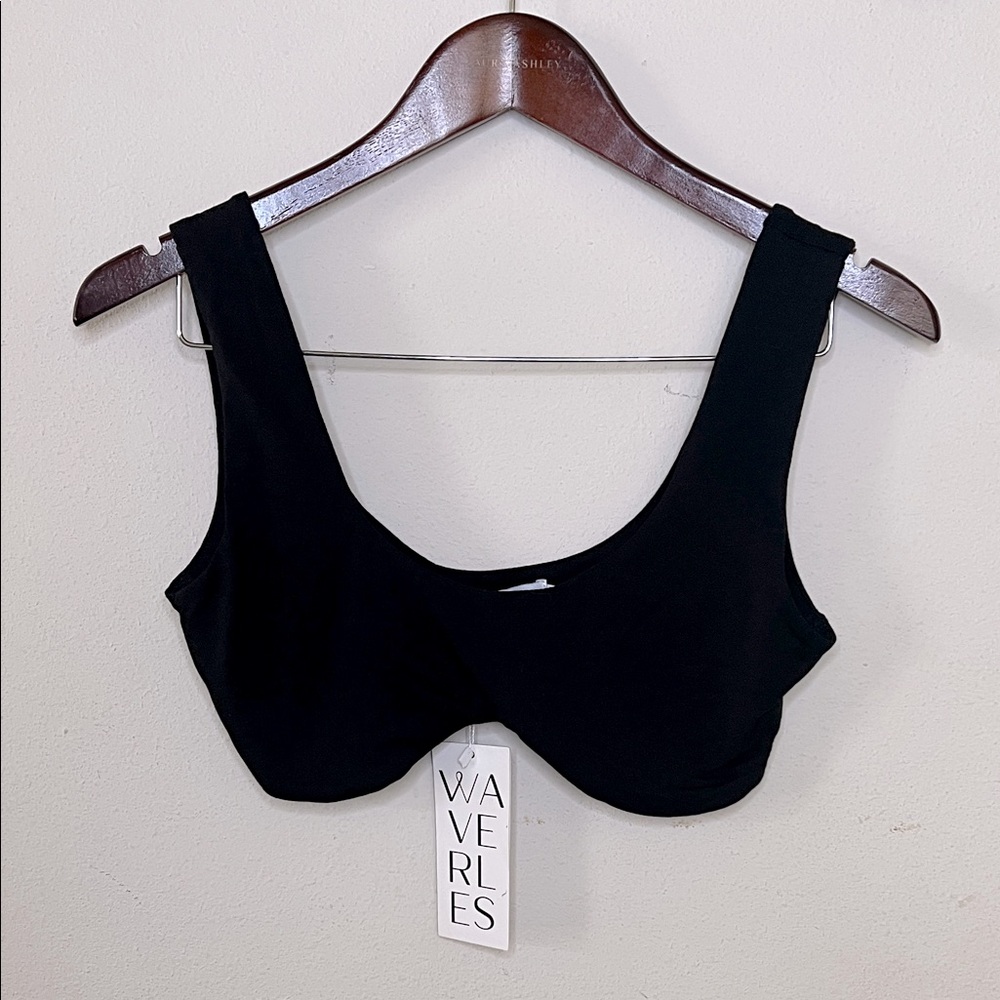 Waverles Black Lounge Bra Top Pajama Womens Size XL Bamboo